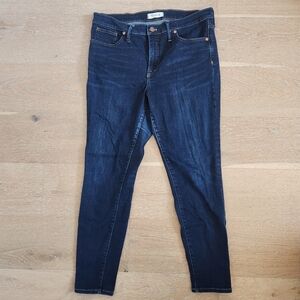 Madewell 9" High Rise Skinny Jeans with Deep Indigo Wash Sz 32